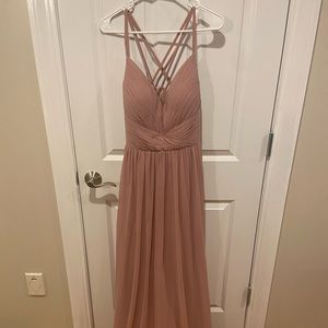 Azazie Crystal Dress, Size A12 in color Dusty Rose